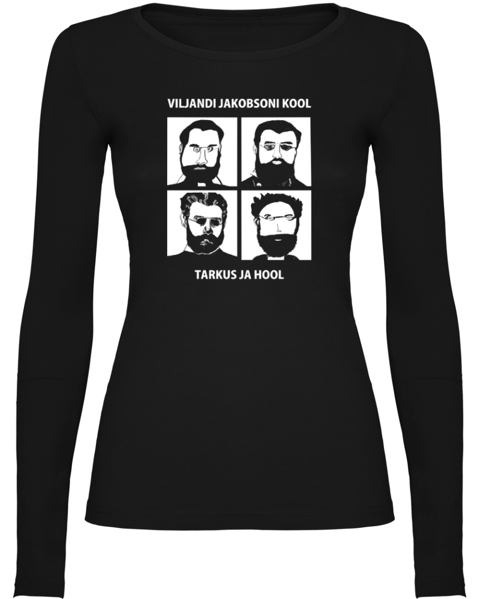 Naiste pikkade varrukatega särk, must